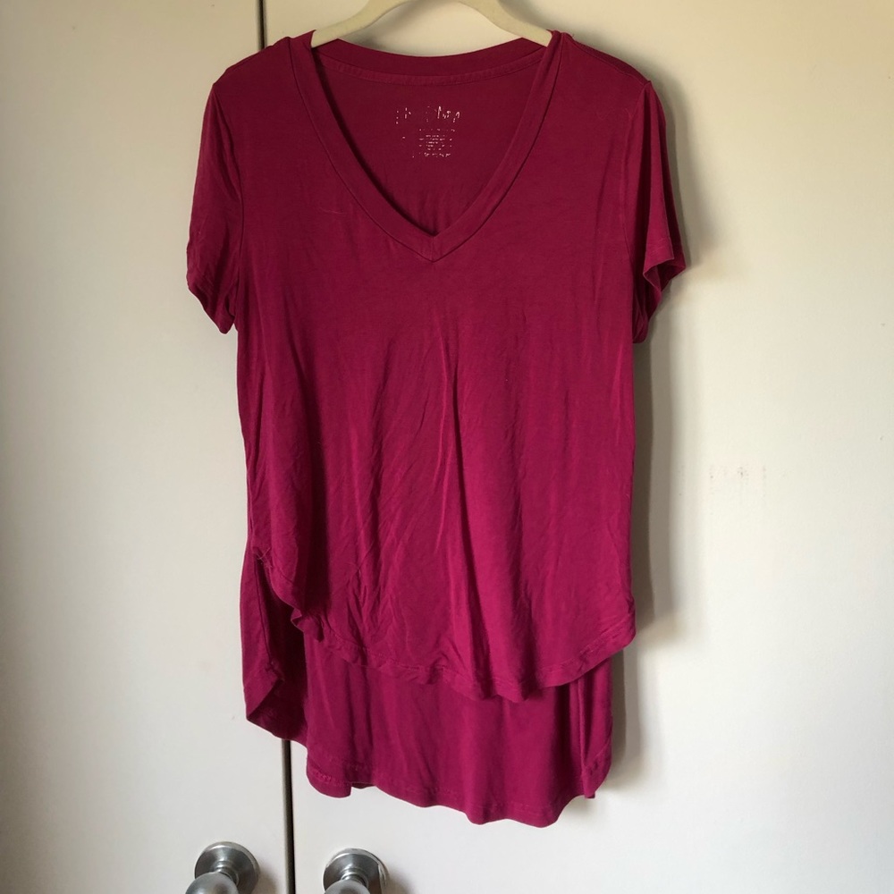 Pink Latched Mama Nursing High-Low tee